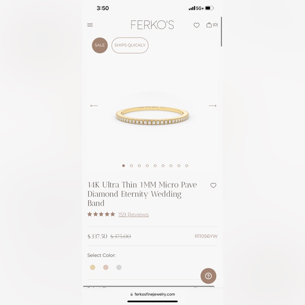 Ferkos 14k gold & diamonds crusted rings - Sizes 6 & 4 (price includes both)